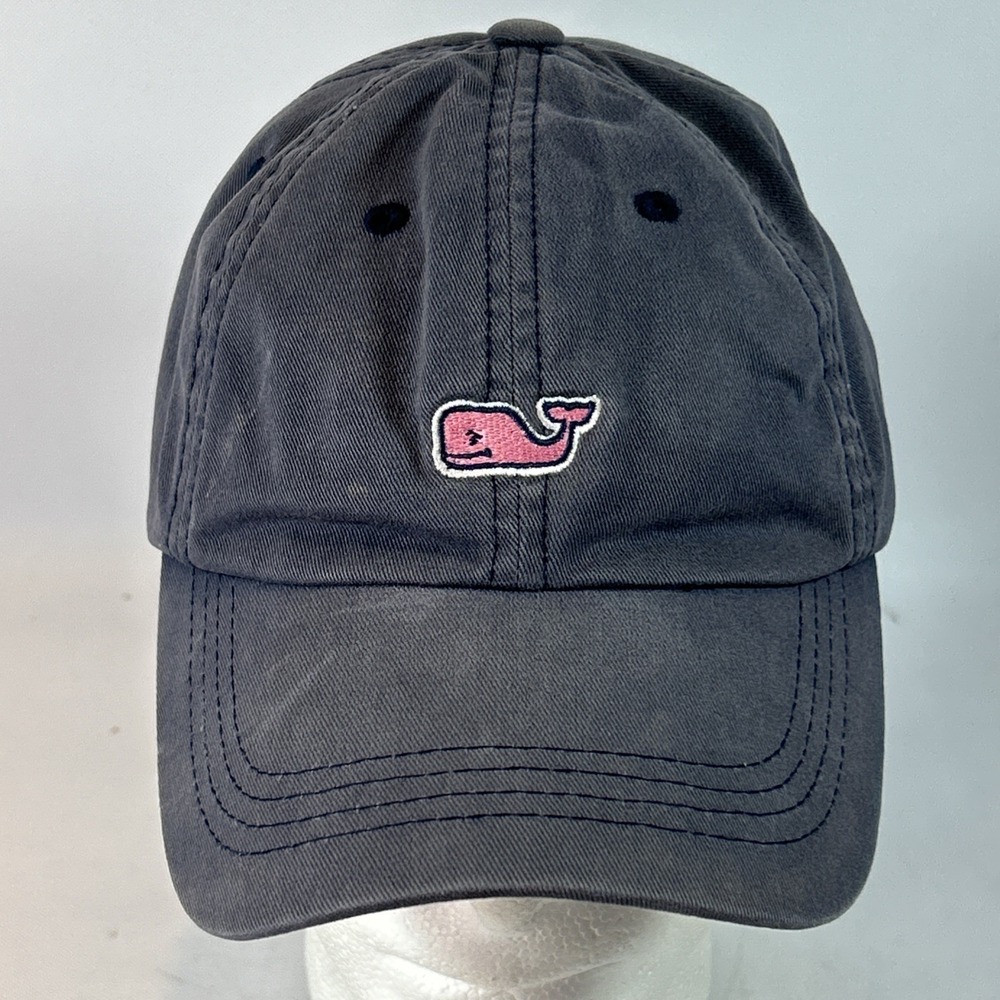 Vineyard Vines Hat Cap Strap Back Adjustable Blue Embroidered Pink Whale Classic